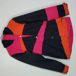 ROXY XS thinsulate long slim fit black and pink jacket